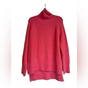 Vici Women’s Oversized Chunky Soft Hot Pink Turtleneck Knit Winter Fall Sweater